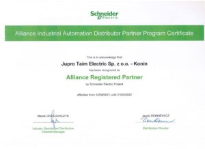 Certyfikat partnera Schneider Electric